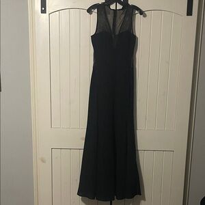 BCBGMaxAzria Black Mesh Panel Gown
